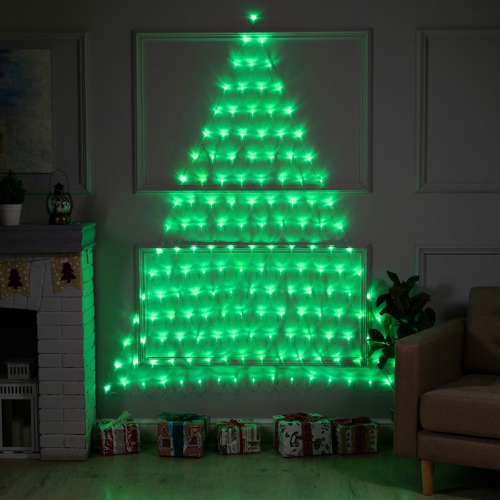 

Световая гирлянда новогодняя Luazon Lighting Сеть-елка 9642121 2 м зеленый, Сеть-елка