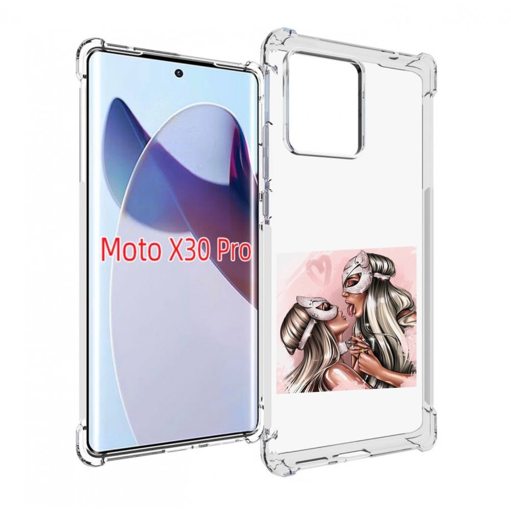 

Чехол MyPads девушки-поцелуй женский для Motorola Moto X30 Pro, Прозрачный, Tocco