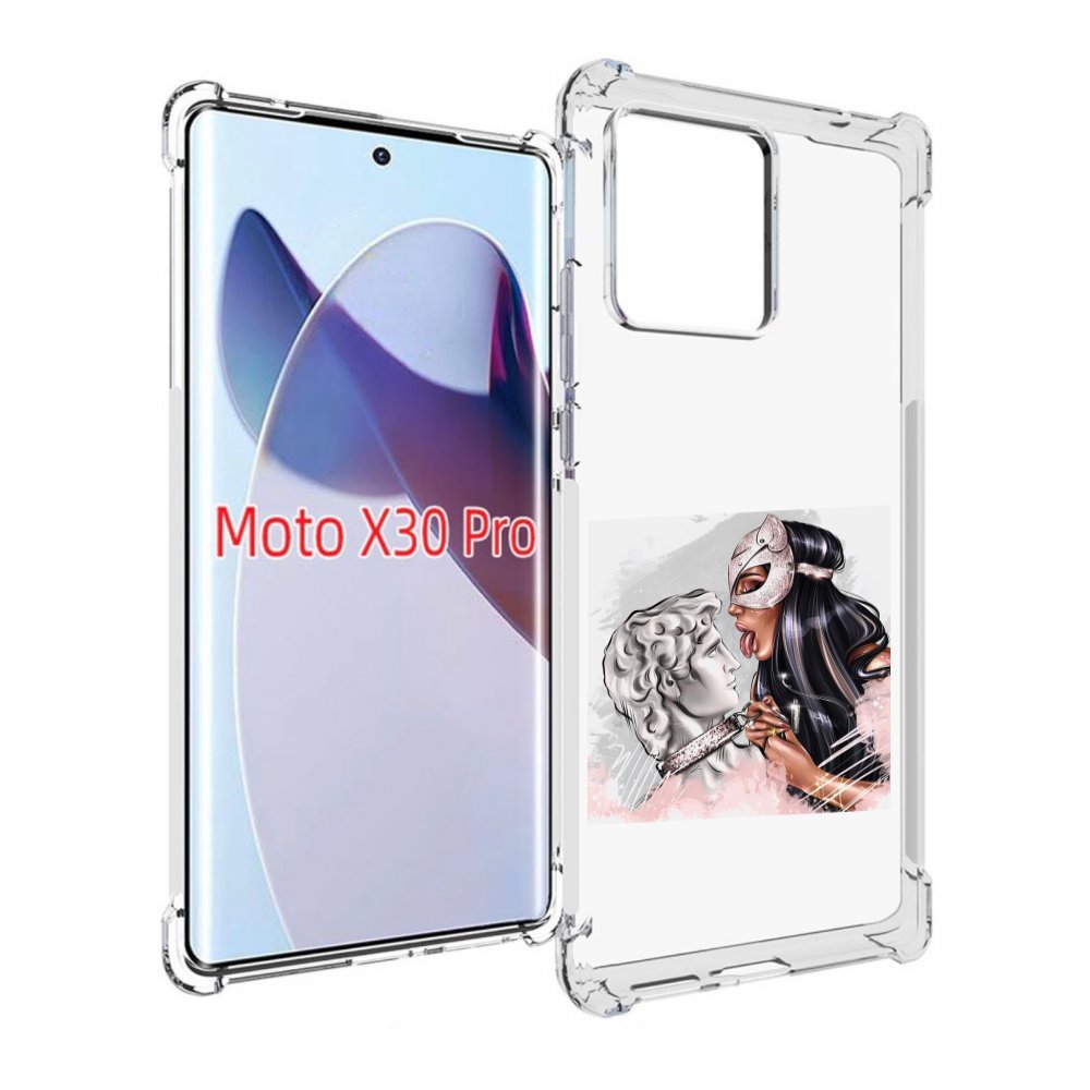 

Чехол MyPads девушка-флирт женский для Motorola Moto X30 Pro, Прозрачный, Tocco