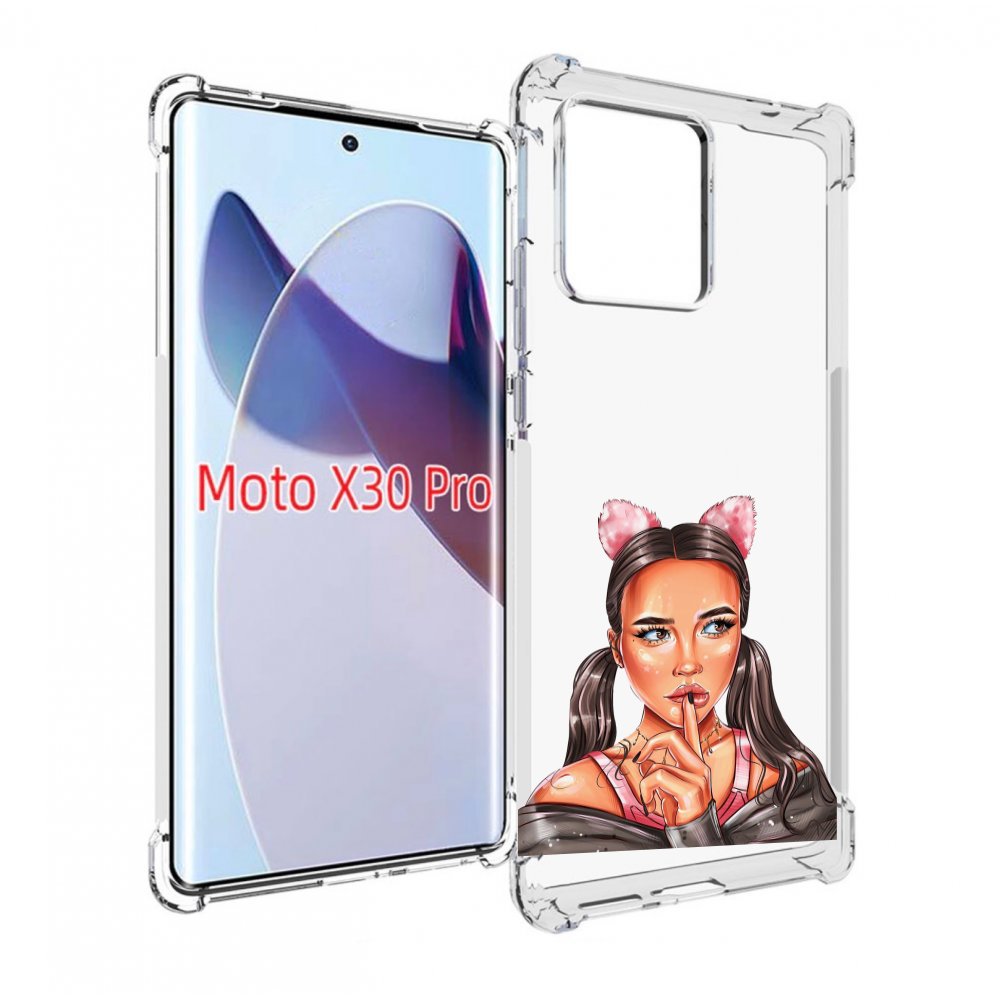 

Чехол MyPads девушка-тихо женский для Motorola Moto X30 Pro, Прозрачный, Tocco