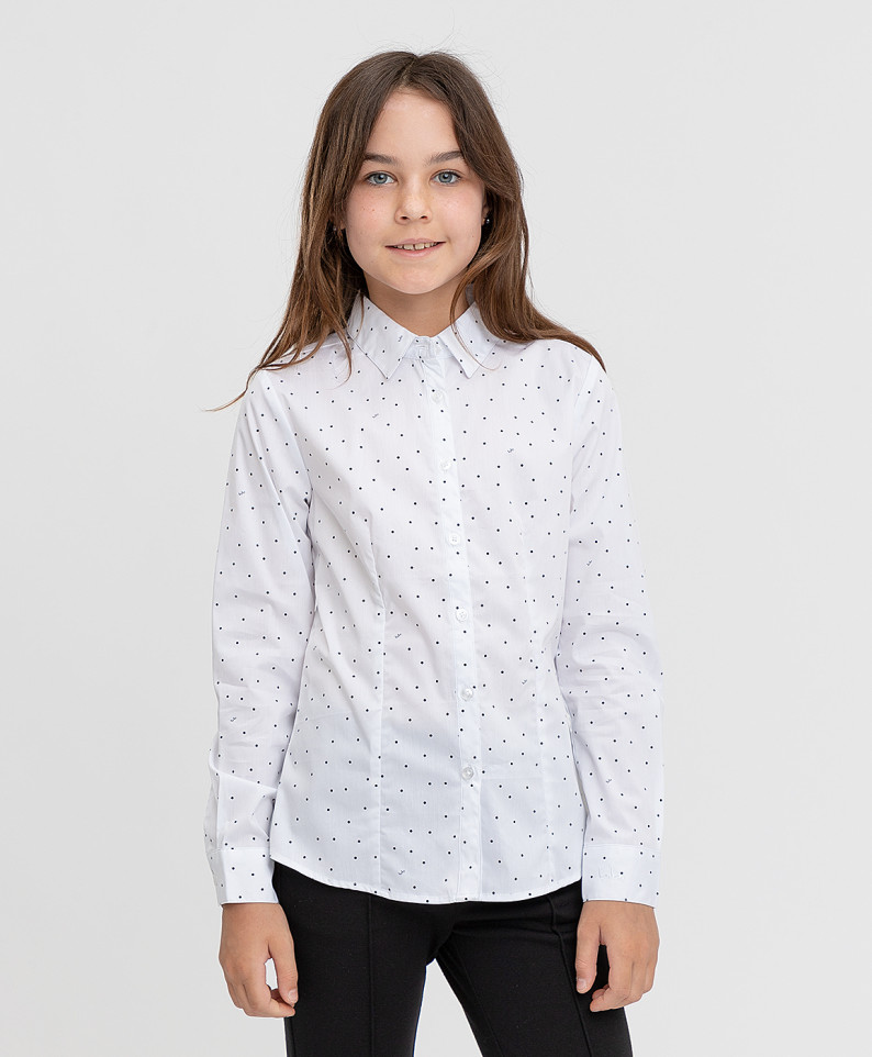 

Блузка белая с рисунком Button Blue 146, 221BBGS22050204