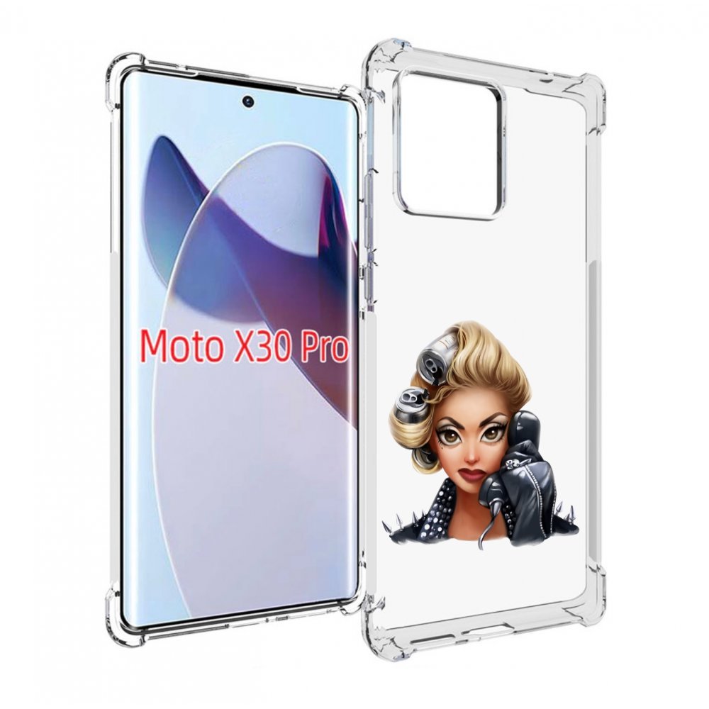 

Чехол MyPads девушка-смайлик-с-телефоном женский для Motorola Moto X30 Pro, Прозрачный, Tocco