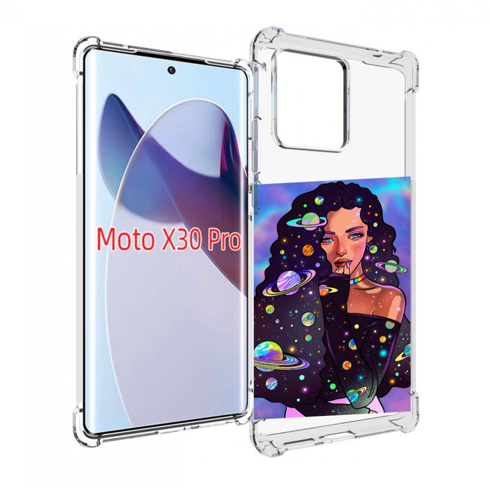 

Чехол MyPads девушка-с-планетами-в-волосах женский для Motorola Moto X30 Pro, Прозрачный, Tocco