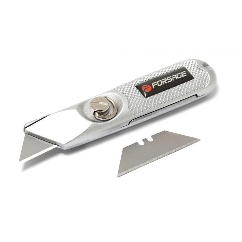 Нож универсальный в металлическом корпусе с запасными лезвиями Forsage F-5055P44 двухфункциональный захват для кузовных работ forsage