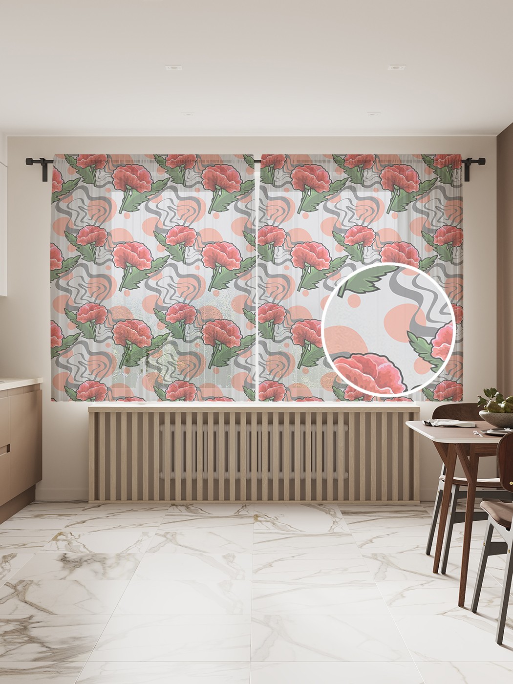 

Фототюль JoyArty "Одиночные маки", 145x180 см (2 полотна со шторной лентой + 50 крючков), Одиночные маки