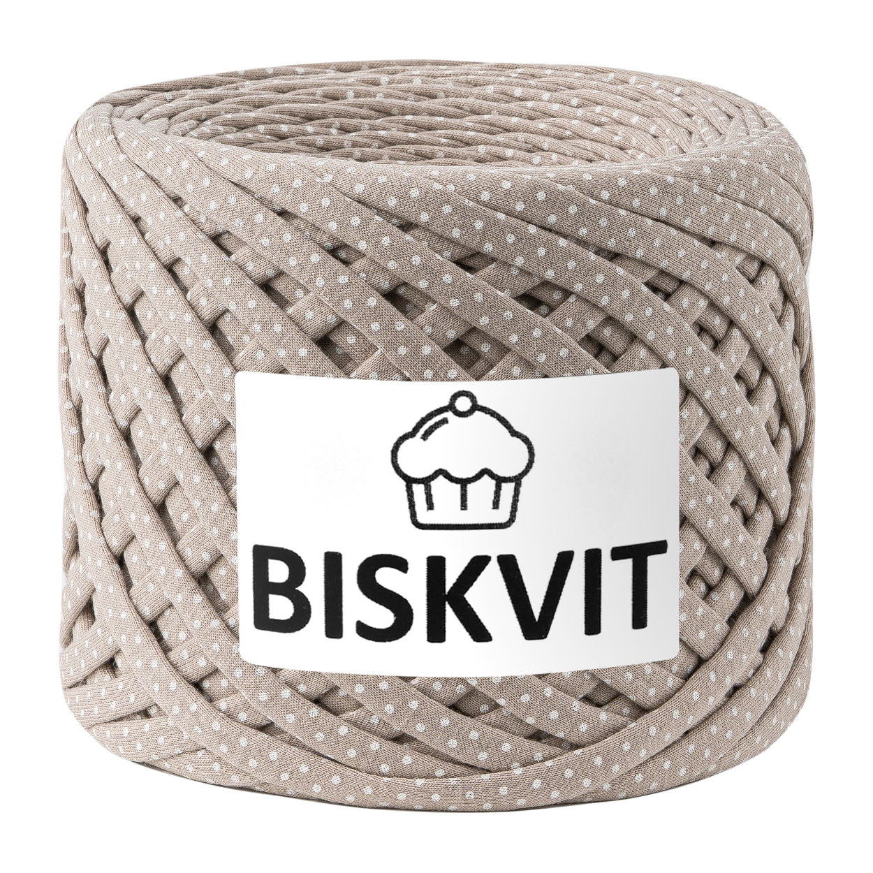 

Трикотажная пряжа для вязания BISKVIT Какао с молоком, 100% хлопок, 7-9мм, 100м, Бежевый, BISKVIT