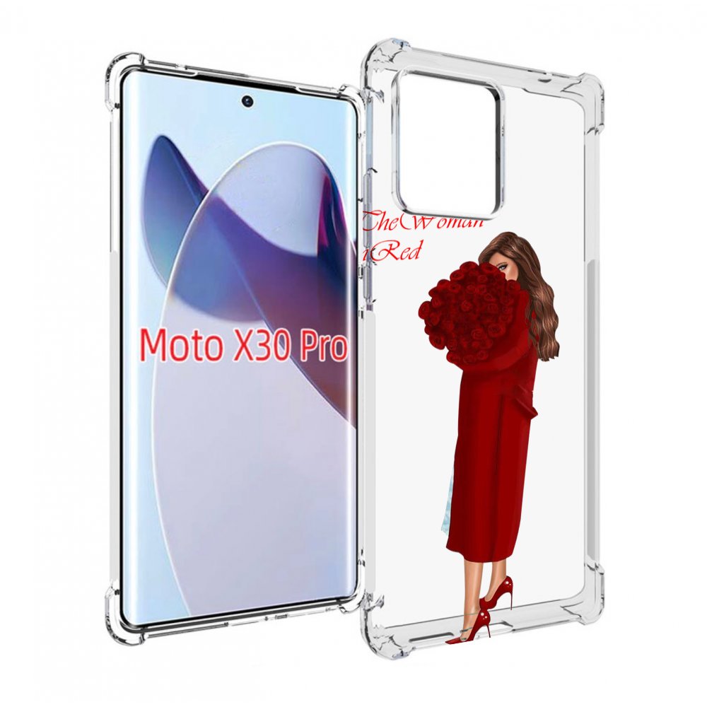 

Чехол MyPads девушка-полностью-в-красном женский для Motorola Moto X30 Pro, Прозрачный, Tocco