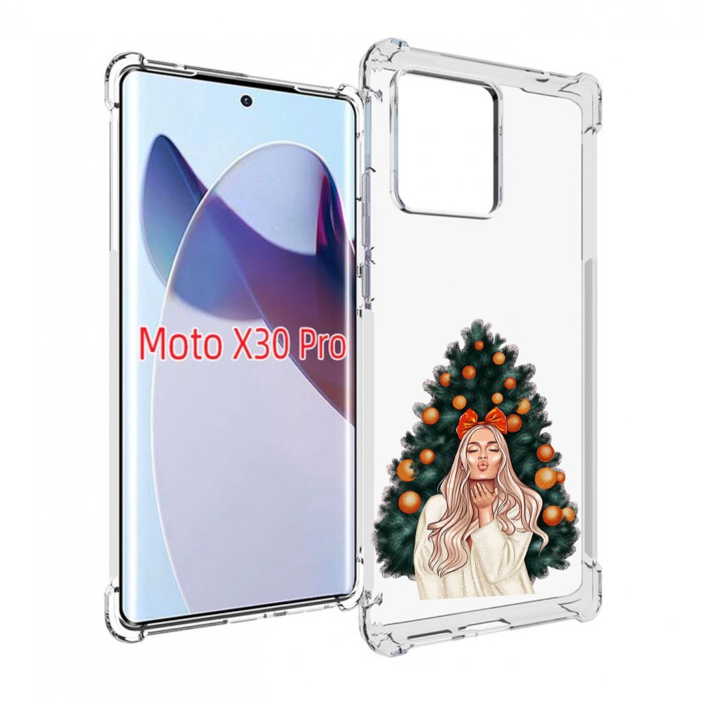 Чехол MyPads девушка-под-елкой-с-мандаринами женский для Motorola Moto X30 Pro