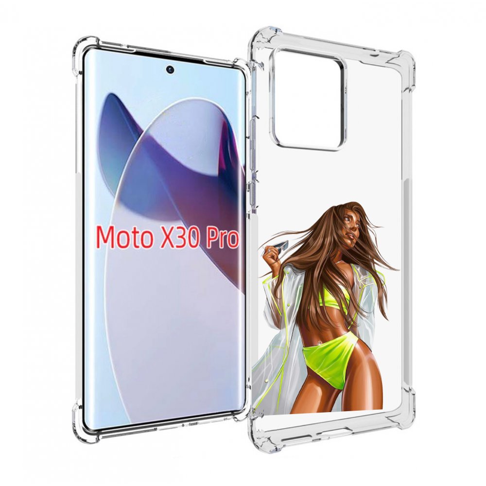 

Чехол MyPads девушка-модель-мулатка для Motorola Moto X30 Pro, Прозрачный, Tocco
