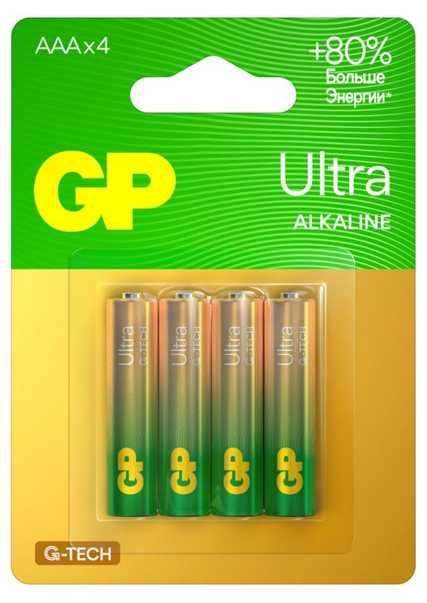 Батарейки GP Ultra G-Tech LR03 AAA 4 шт