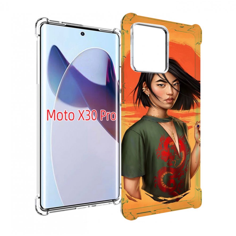 

Чехол MyPads девушка-в-оранжевом-фоне женский для Motorola Moto X30 Pro, Прозрачный, Tocco