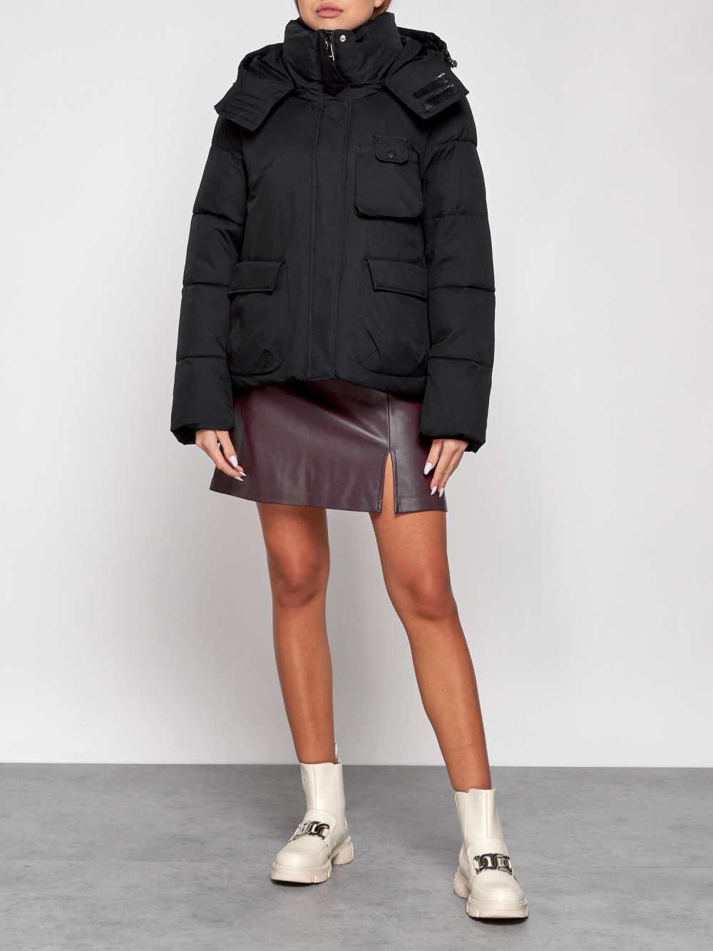 

Куртка женская AD52413 черная L, Черный, AD52413