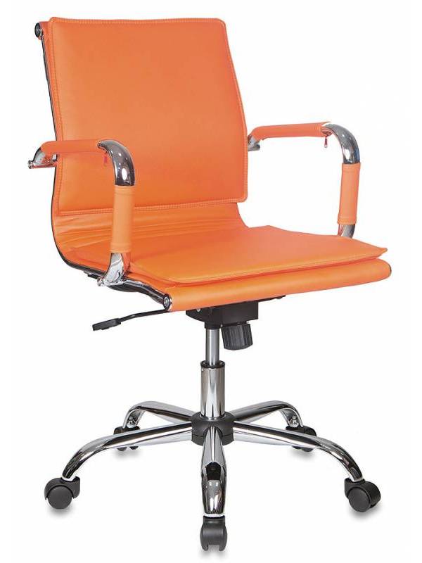 

Кресло низкая спинка Бюрократ CH-993-Low/orange оранжевый иск.кожа