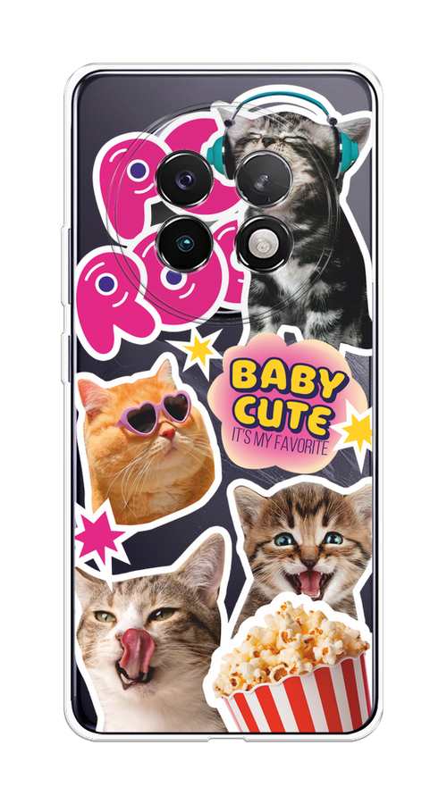 

Чехол на Realme 13+ "Popcorn cats", Серый;коричневый;розовый, 2518750-1