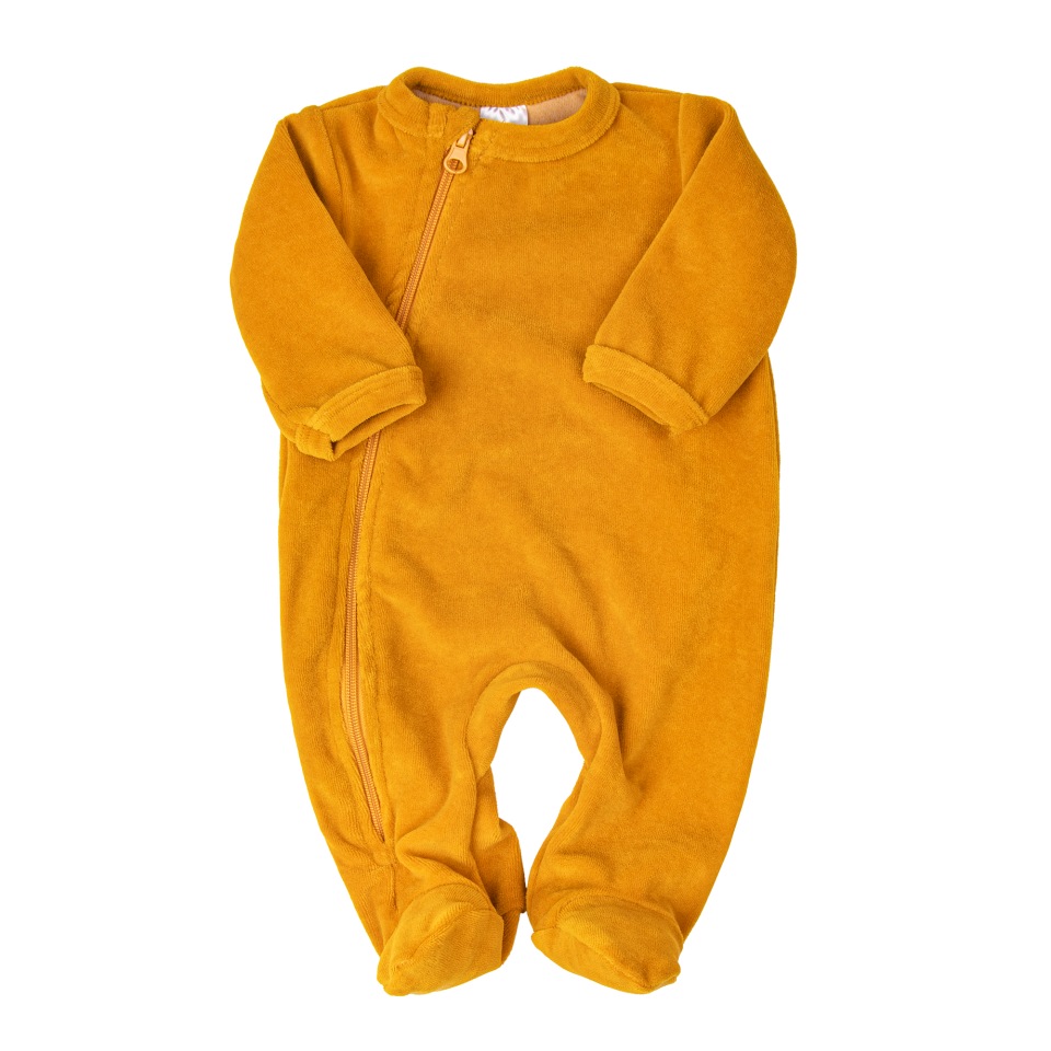 фото Комбинезон (слип) детский amarobaby на молнии fidget желтый, размер 62