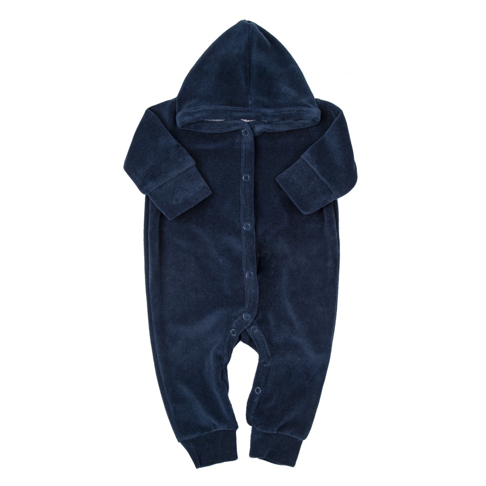фото Комбинезон детский amarobaby с капюшоном fidget синий, размер 68