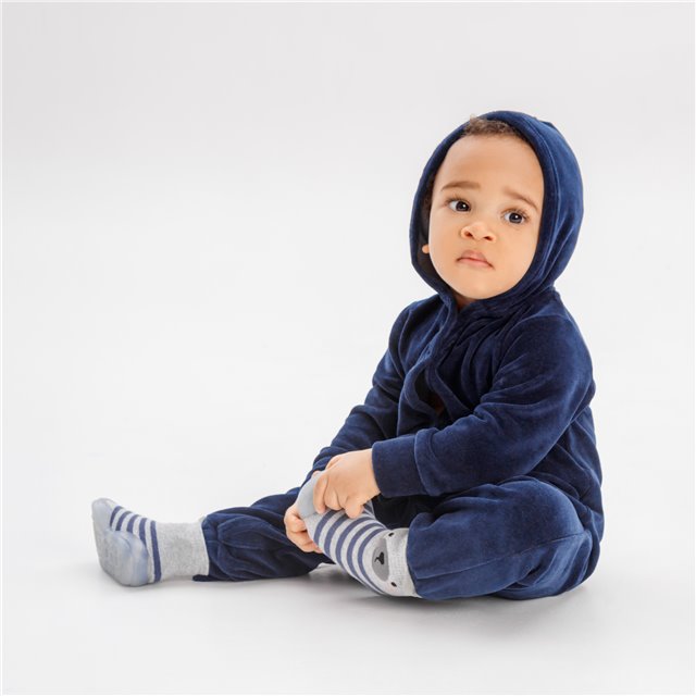 фото Комбинезон детский amarobaby с капюшоном fidget синий, размер 68