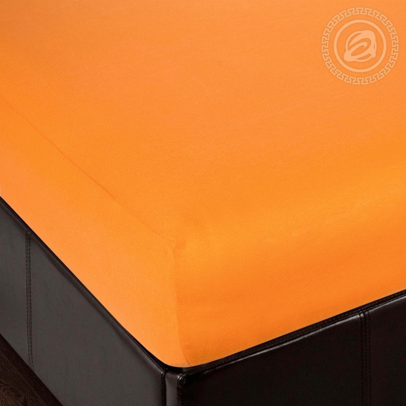 фото Простынь на резинке 140х200 (борт 20 см) трикотажная апельсин артпостель