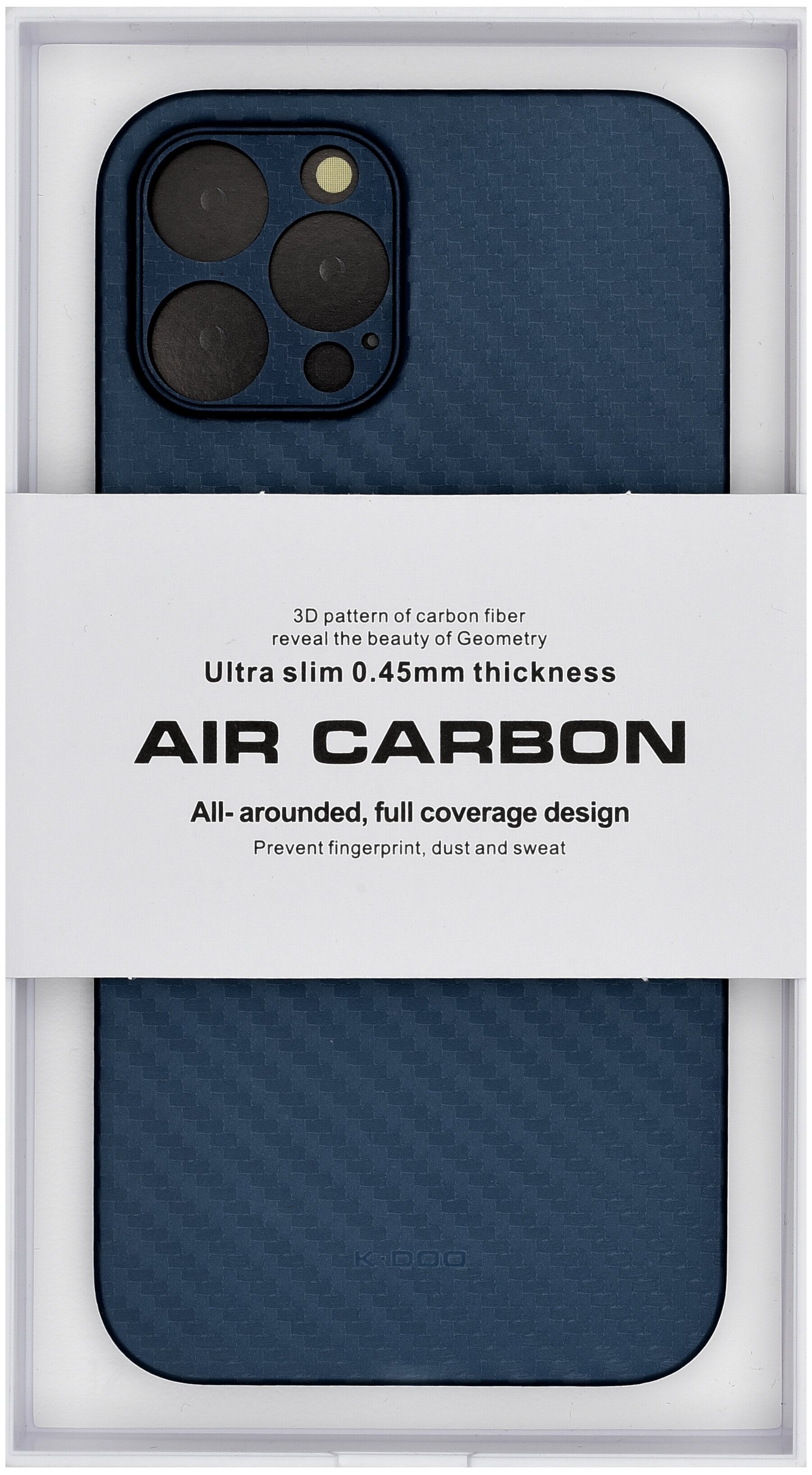 фото Чехол для iphone 12 pro max "air carbon" синий