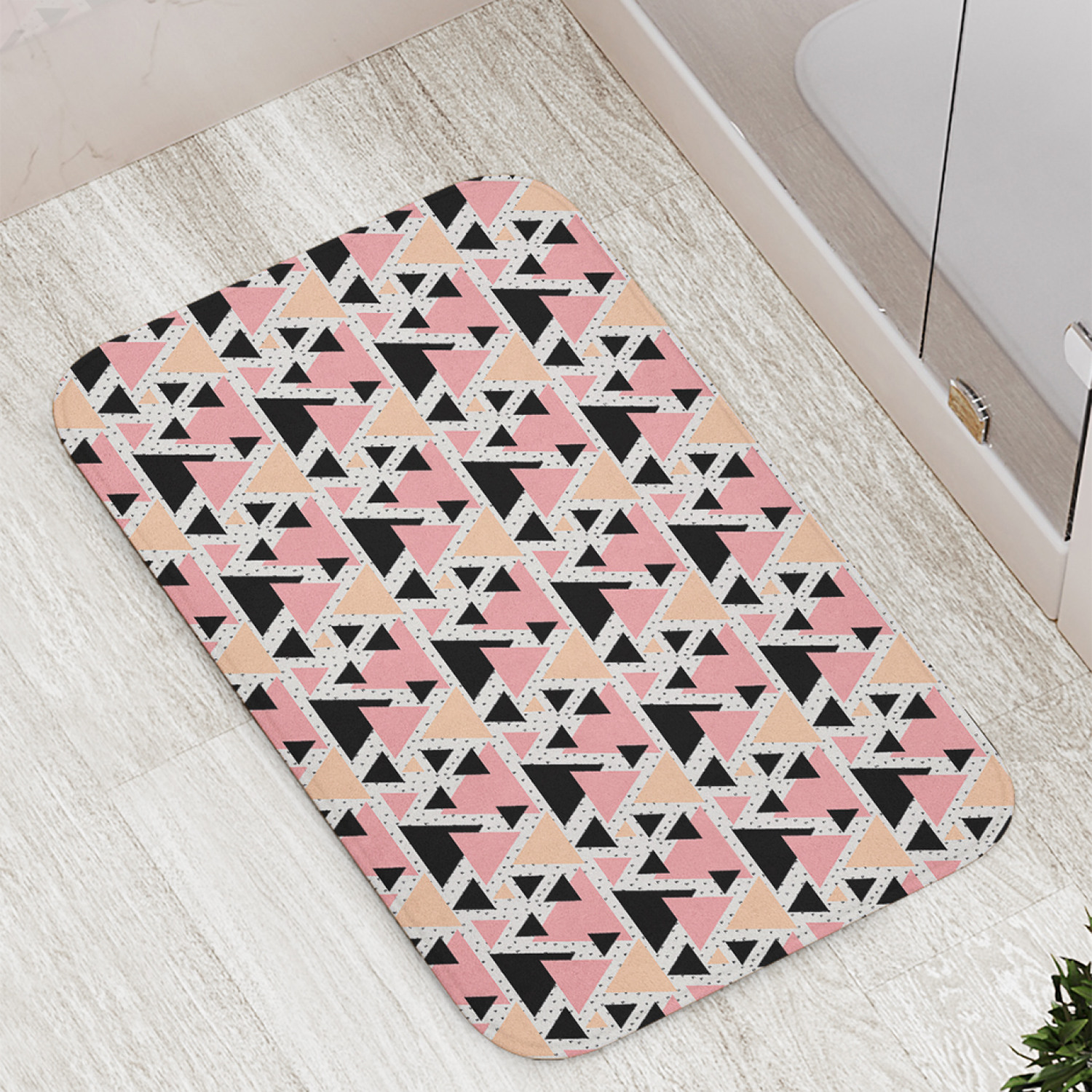 

Коврик противоскользящий JoyArty "Треугольники и точки" для ванной, сауны,бассейна,77х52см, Треугольники и точки