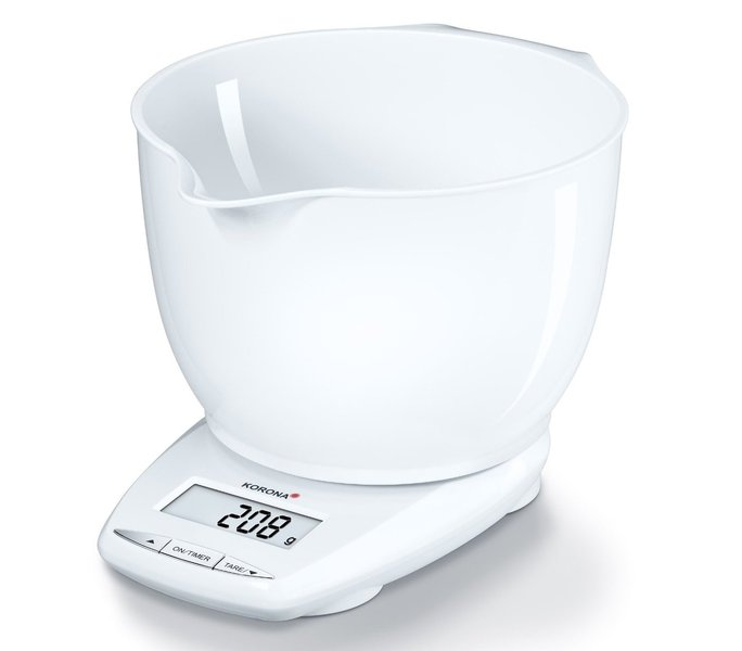 Весы кухонные KORONA Nela белый весы кухонные электронные аксинья кс 6505 чаша точность 1 г до 3 кг белый бордовые
