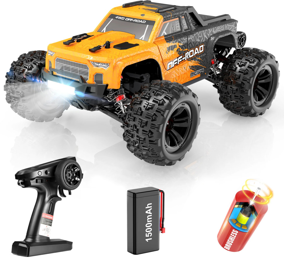 Радиоуправляемый внедорожник MJX Hyper Go 4WD Brushless MEW4 Truck 1:16 - MJX-M163 радиоуправляемый квадрокоптер mew4 1 brushless fpv gps с сумкой mjx mew 1