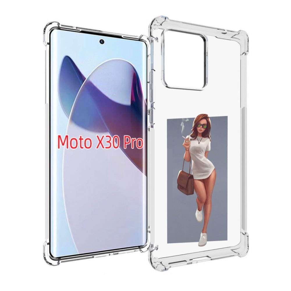 Чехол MyPads девушка-в-белой-футболке женский для Motorola Moto X30 Pro