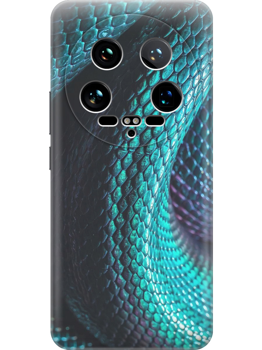 

Силиконовый чехол на Xiaomi 14 Ultra с принтом "Змеиная кожа", Прозрачный;зеленый;синий, 781969932