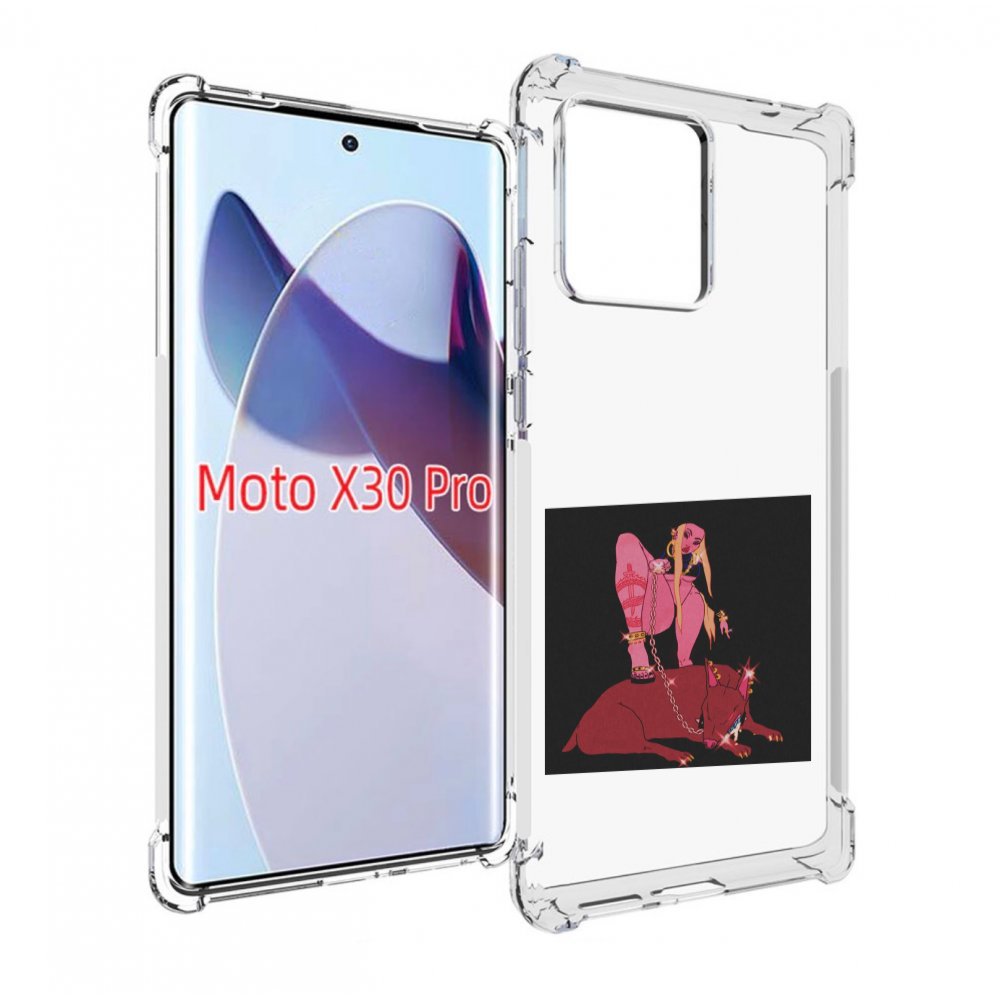

Чехол MyPads девушка с собакой на цепи нарисованная женский для Motorola Moto X30 Pro, Прозрачный, Tocco