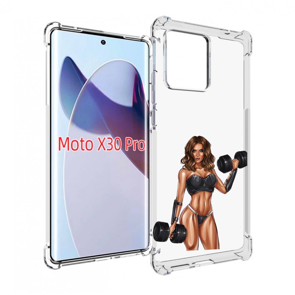 Чехол MyPads девушка с гантелями спорт женский для Motorola Moto X30 Pro