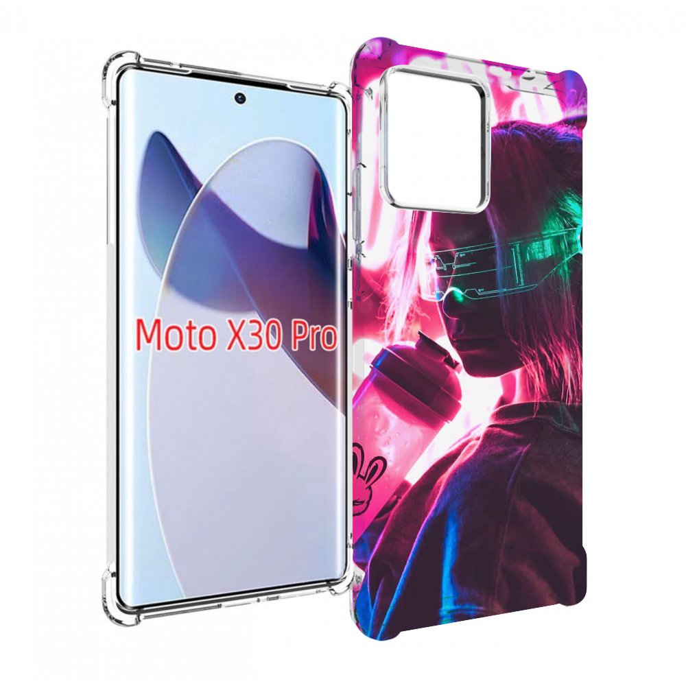 

Чехол MyPads девушка неоновый фон женский для Motorola Moto X30 Pro, Прозрачный, Tocco