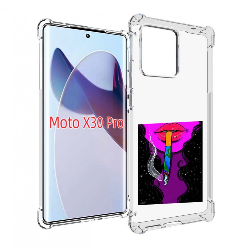

Чехол MyPads девушка курит землю женский для Motorola Moto X30 Pro, Прозрачный, Tocco