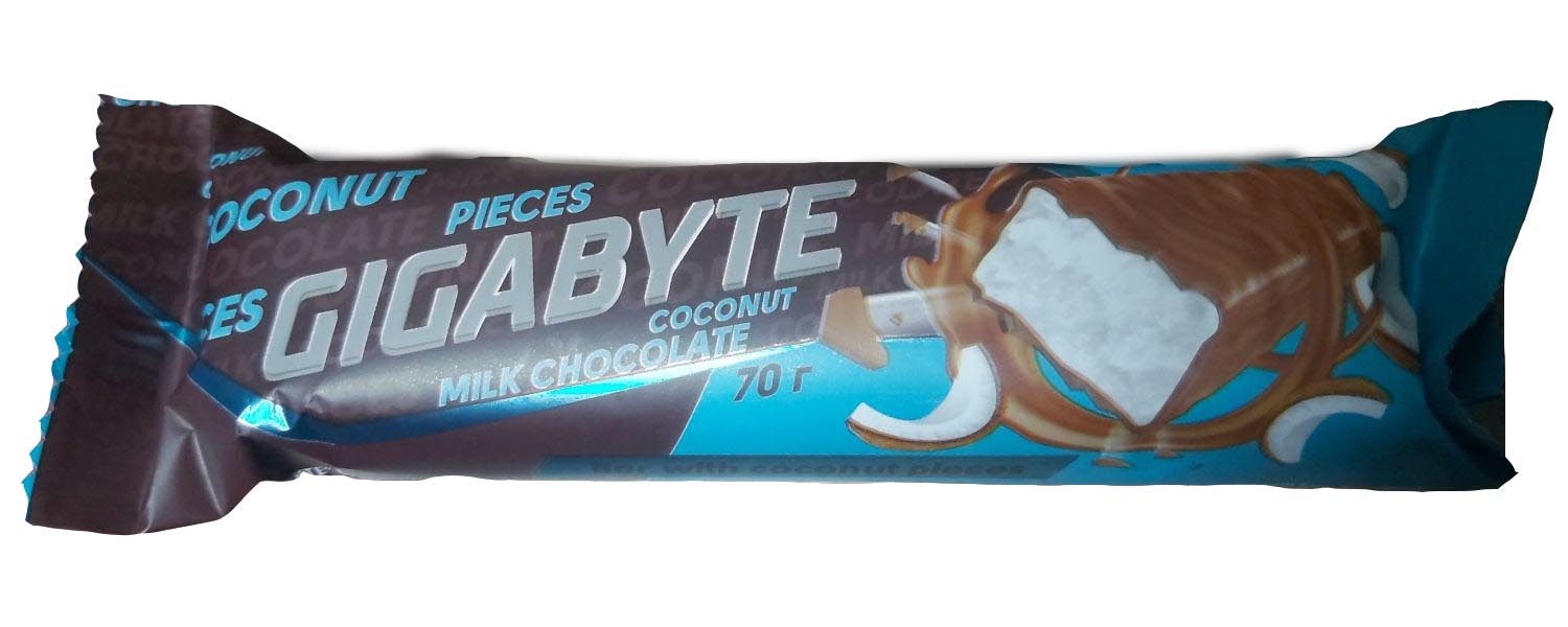 Батончик Gigabyte шоколадный с кокосовой стружкой 70 г