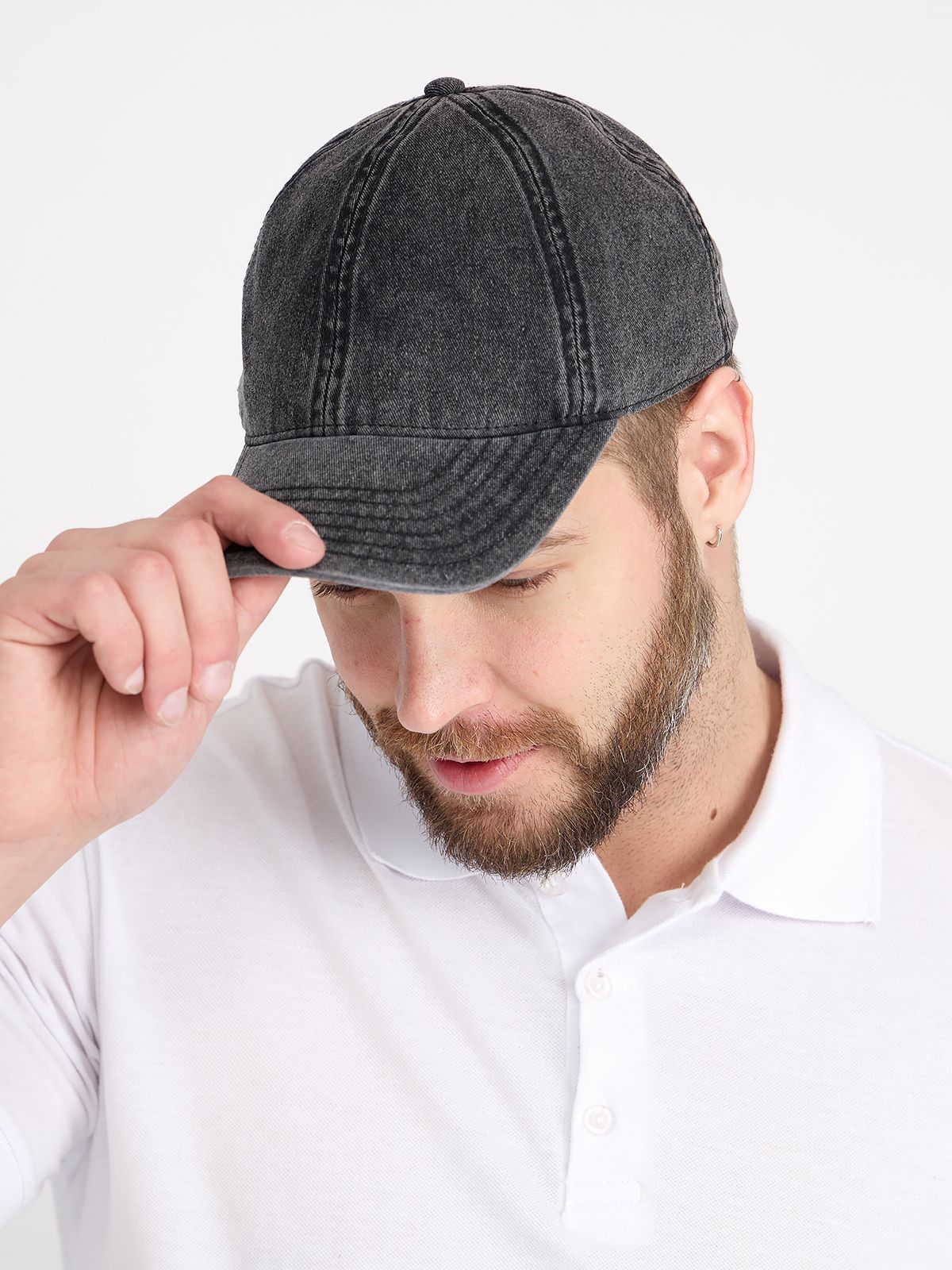 Бейсболка мужская Bro Hats 5012 черная джинс, р.56-60