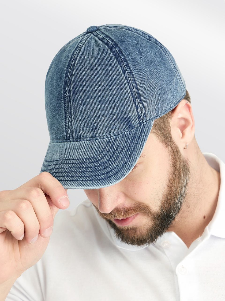 Бейсболка мужская Bro Hats 5012 голубая джинс, р.56-60