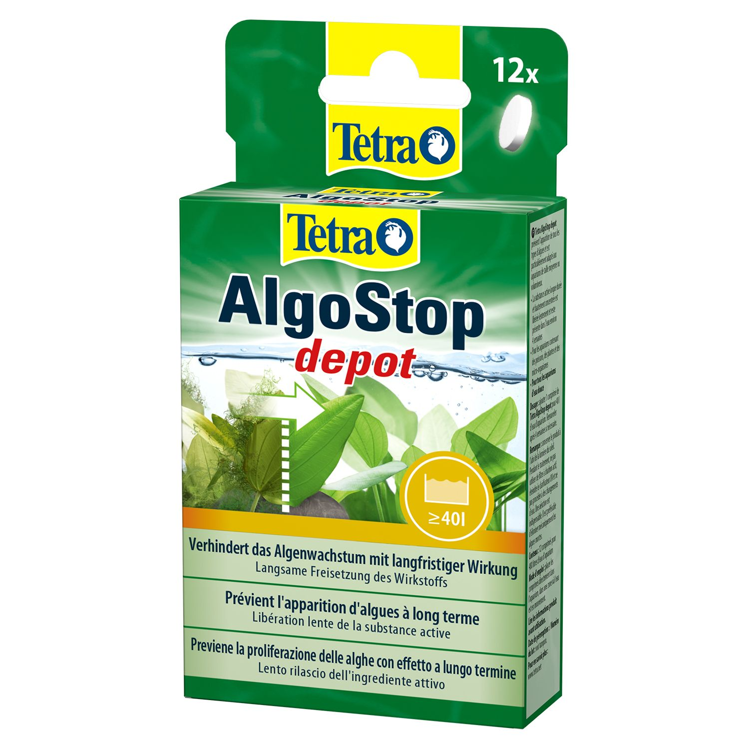 Средство для борьбы с водорослями Tetra AlgoStop Depot длительного действия, 12 таблеток
