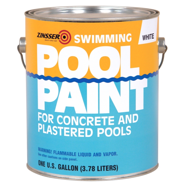 фото Краска для бассейнов zinsser swimming pool paint, для бетонных фонтанов, белая, 3,78 л