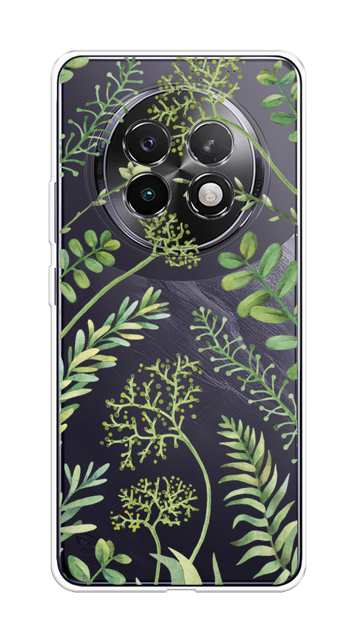 

Чехол на Realme 13+ "Green Leaves", Зеленый;прозрачный, 2518750-1