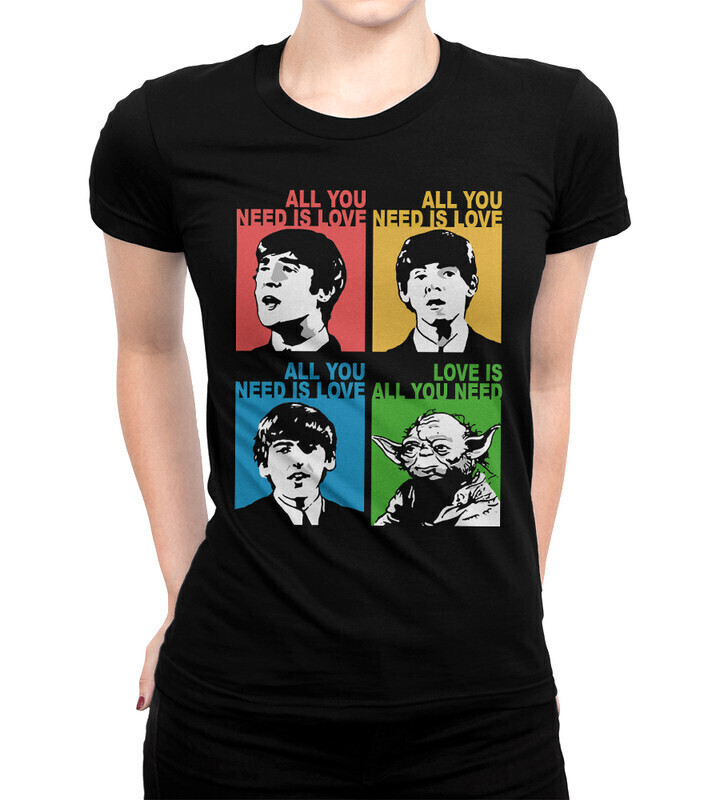 

Футболка женская Dream Shirts The Beatles и Йода 1000296-1 черная XL, Черный, The Beatles и Йода 1000296-1