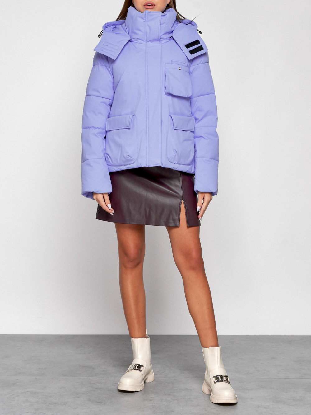 Куртка женская AD52413 фиолетовая M