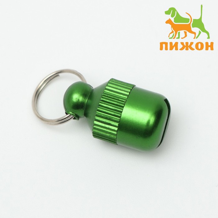 

Адресник-капсула под записку "Бочонок", 1,1 х 2,3 см, зелёный