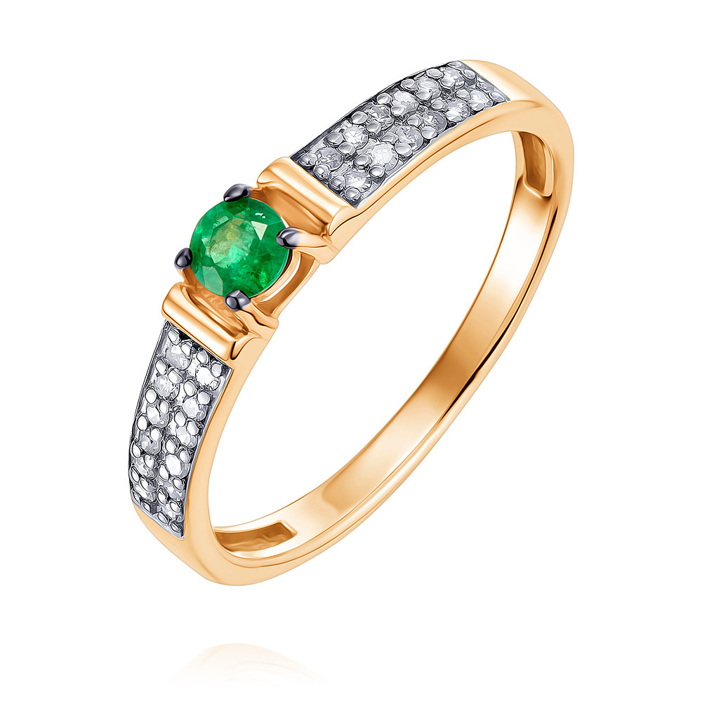 

Кольцо из красного золота с бриллиантом/изумрудом р. , ADAMAS 1418934/01-А50ДЧ-433, 1418934/01-А50ДЧ-433