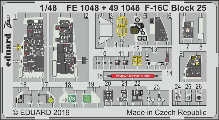 фото Фототравление eduard 1/48 набор дополнений f-16c block 25