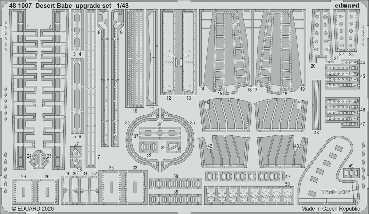 

Фототравление Eduard 481007 Desert Babe upgrade set 1/48, Однотонный