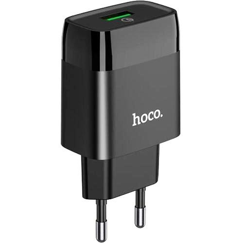 фото Сетевое зарядное устройство hoco c72q black