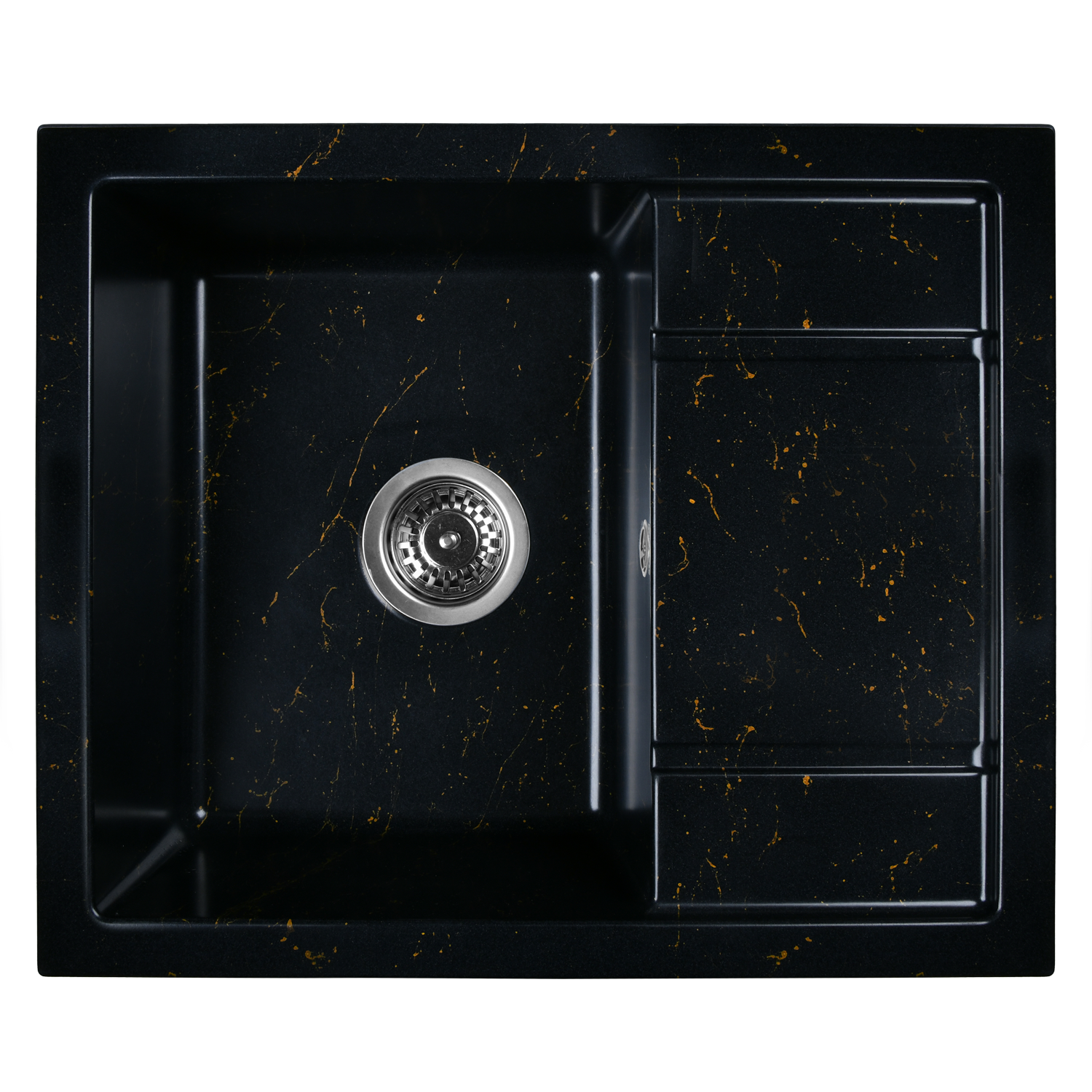 Мойка для кухни из искусственного камня WISENT WB19-14 Мрамор Черно-золотой (Беларусь) мойка для кухни из искусственного камня wisent mw450 26 антрацит 500х450х220 беларусь