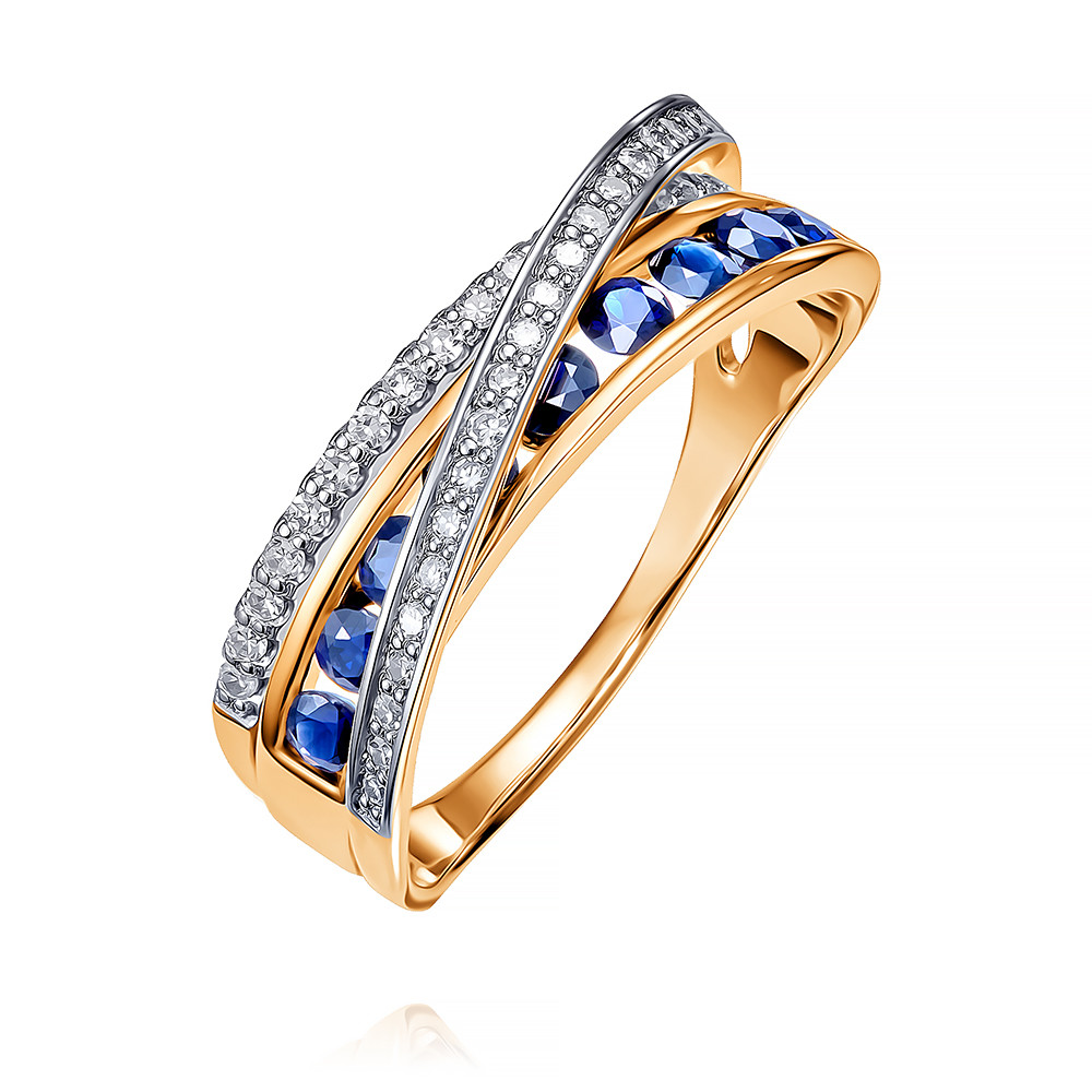 

Кольцо из красного золота с бриллиантом/сапфиром р.  ADAMAS 1417981/01-А50ДЧ-432, 1417981/01-А50ДЧ-432