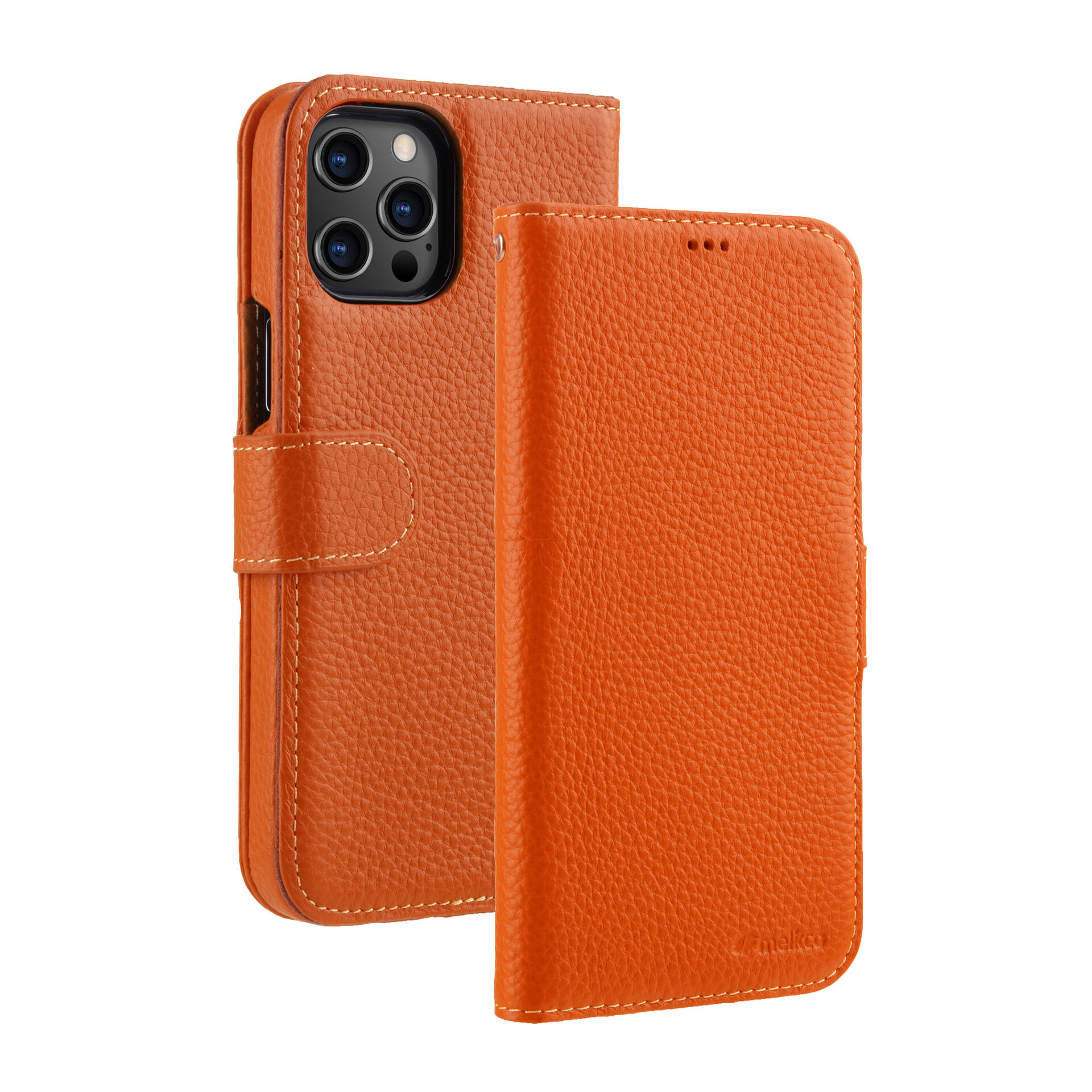 

Кожаный чехол книжка Melkco Wallet Book Type для iPhone 14 Pro (6.1"), оранжевый, Wallet Book Type для iPhone 14 Pro