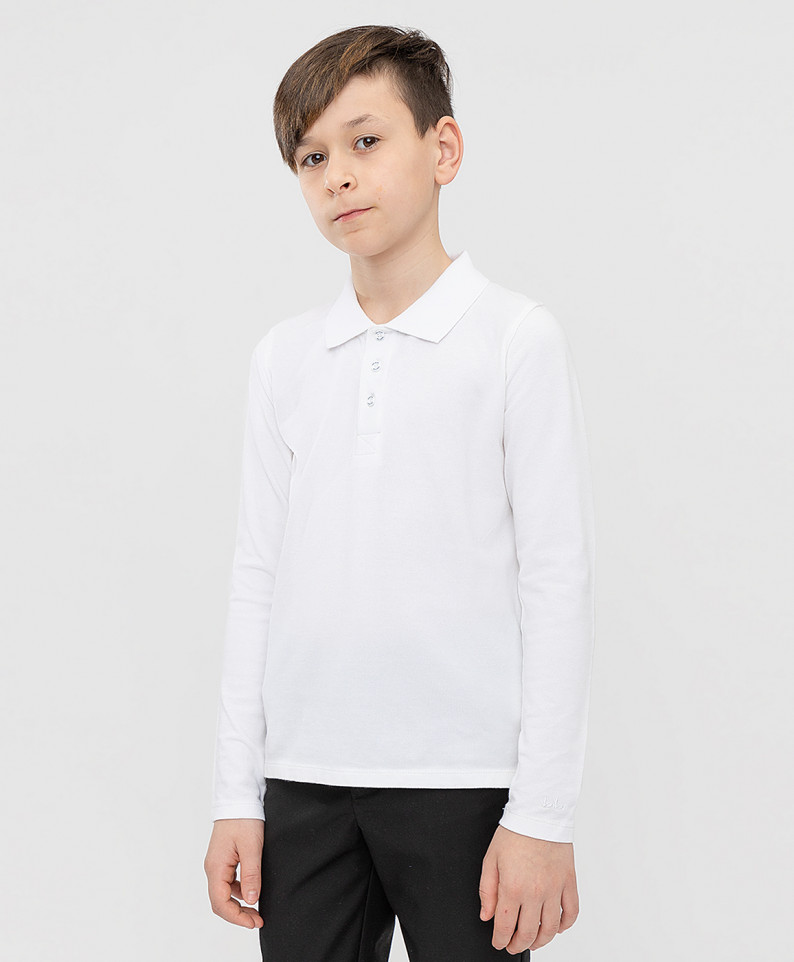 

Поло белое с длинным рукавом Button Blue 134, 221BBBS14010200