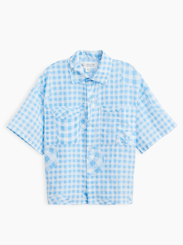 

Рубашка детская Happy Baby 88116, light-blue cell, 86, Голубой, 88116